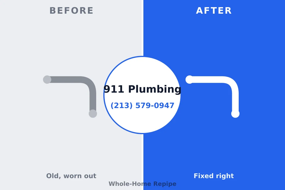 Before and after: plumbing company Saugatuck, CT